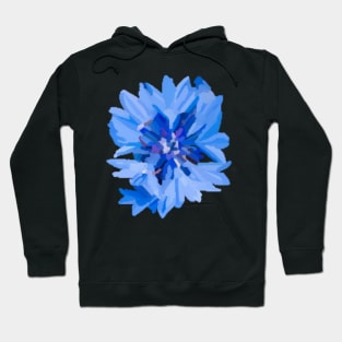 Blue flower Bloom- Frozen- Winter (Black) Hoodie